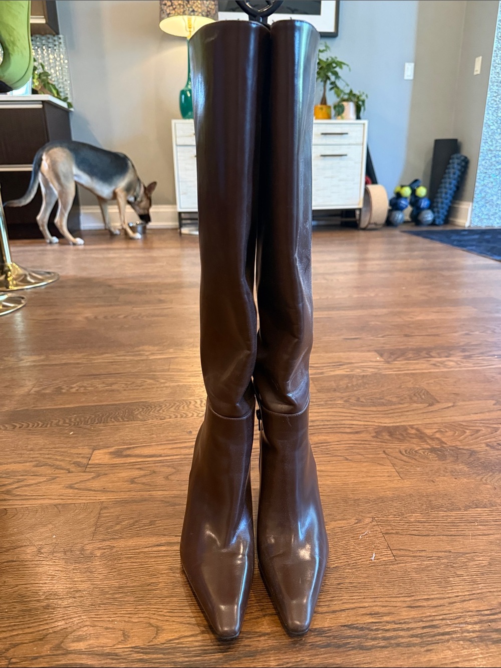 Jeffrey Campbell Brown Knee-High Pointed Toe Boots